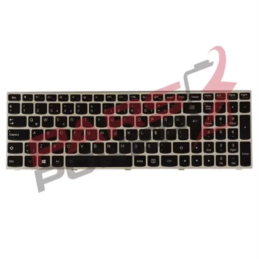 Lenovo E5080, E50-80, 80J2020XTX Notebook Klavye Işıklı (Gümüş TR)