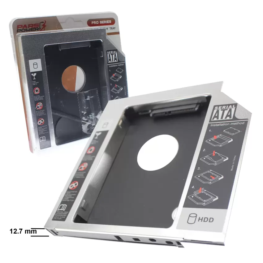 12.7mm SSD-HDD Harddisk Caddy Laptop PC Sata DVD Kutusu - Kızak