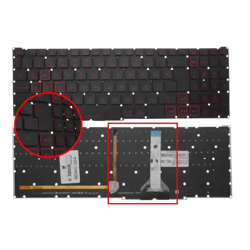 Acer Nitro 5 AN5155875RN04 Klavye Işıklı (Siyah TR)