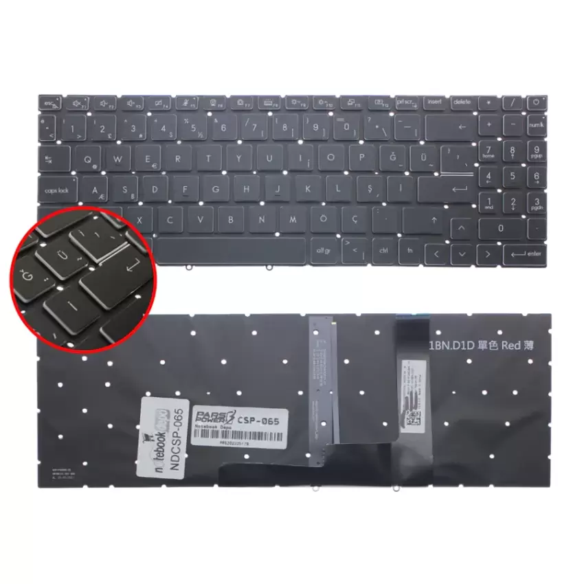 Msi MS-17P1, MS-17L5 Klavye Işıklı (Siyah TR)