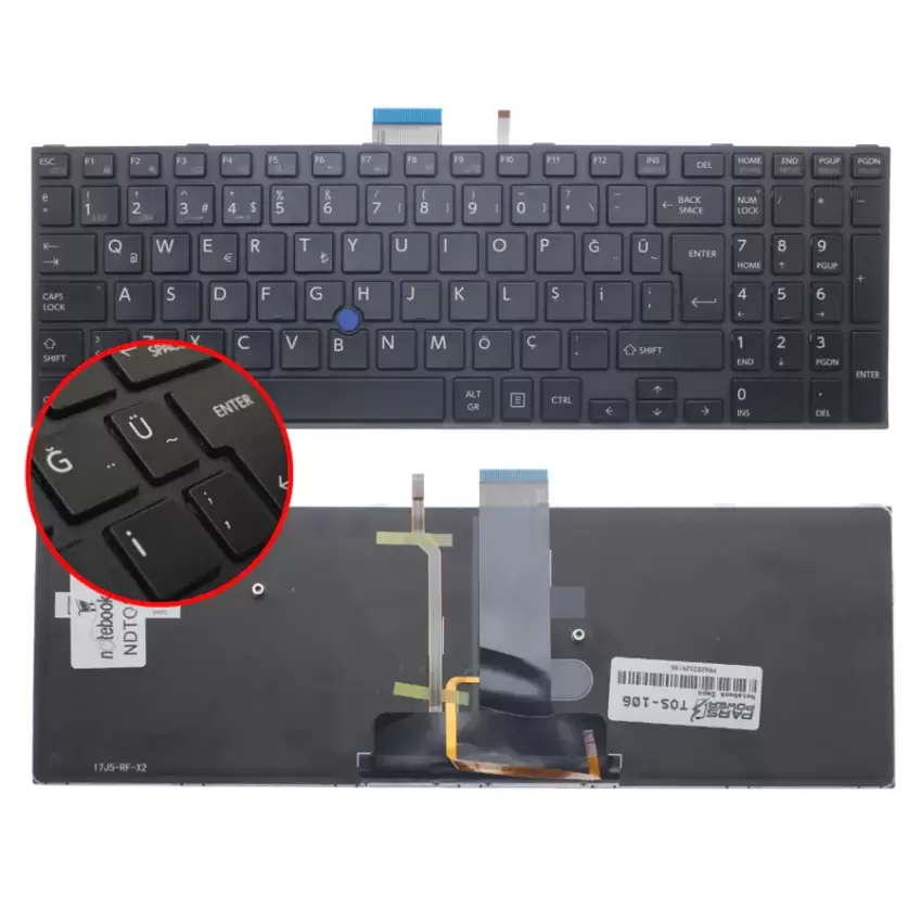 Toshiba Tecra Z50-C Klavye Işıklı (Siyah TR)