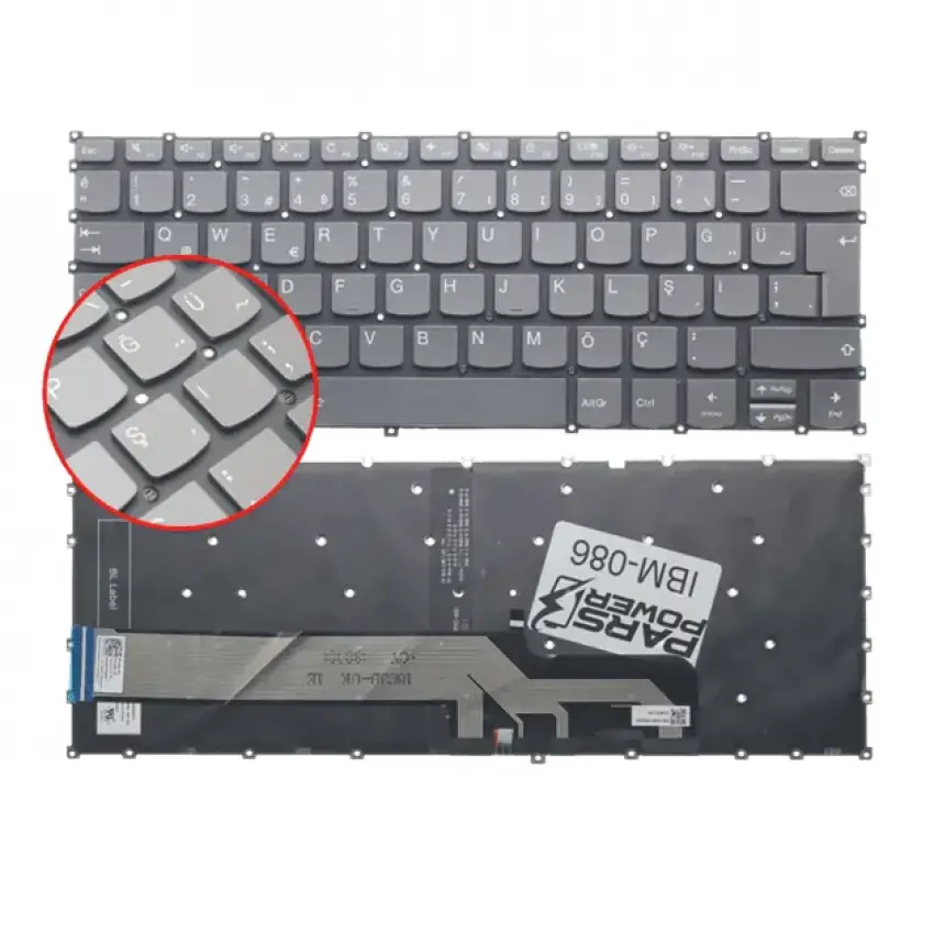 Lenovo ideaPad PP2SB, PP2SB-TUR Klavye Işıklı (Füme TR)