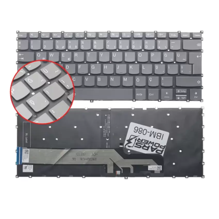 Lenovo ideaPad S540-14IWL 81ND003TTX Klavye Işıklı (Füme TR)