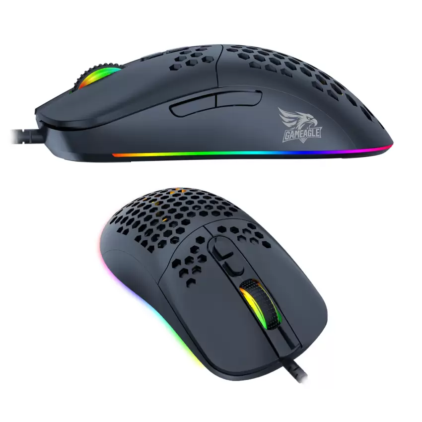 Gameagle GE69B Ultra Hafif Kablolu RGB Oyuncu Gaming Optik Mouse (Siyah)