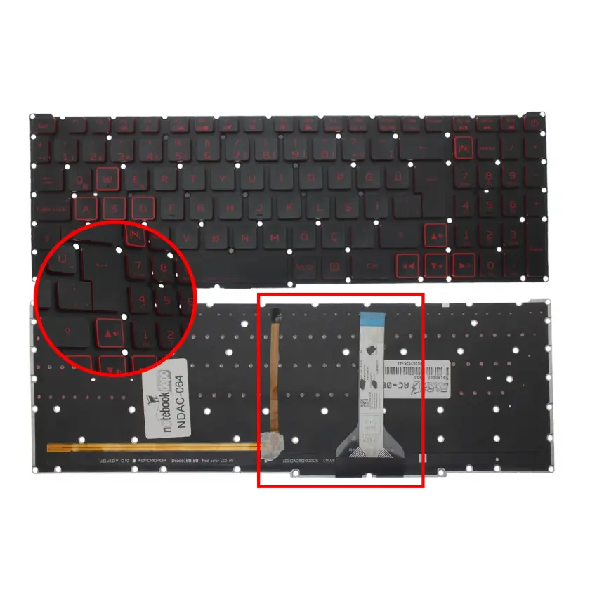 Acer Nitro 5 AN515-45-R411 Klavye Işıklı (Siyah TR)