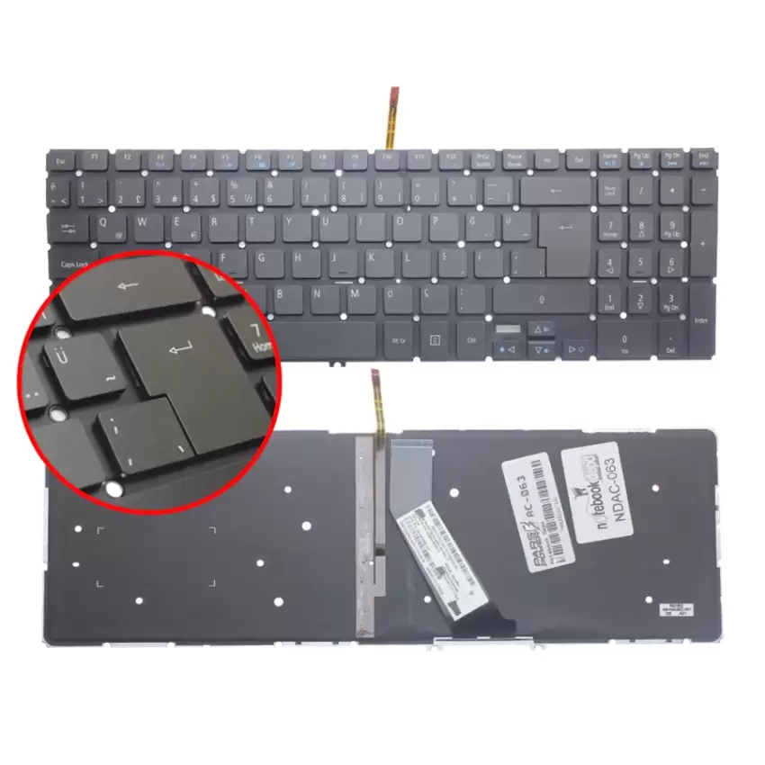 Acer MP-11F5 Notebook Klavye Işıklı (Siyah TR)