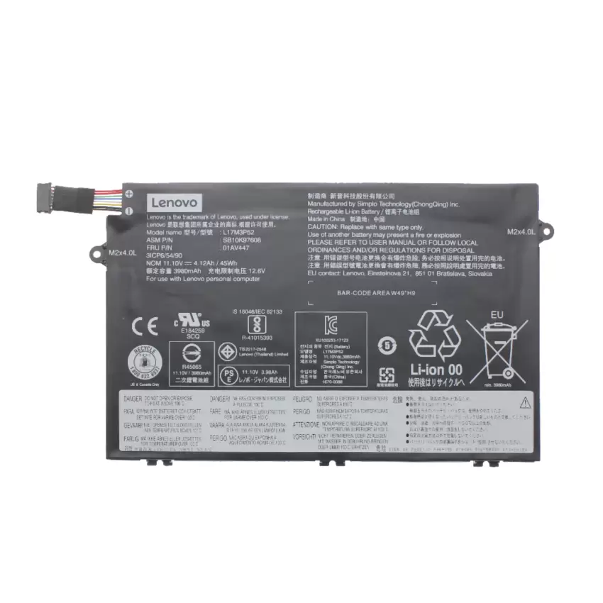 Lenovo ThinkPad 5B10W13888, 5B10W13889 Batarya - Pil