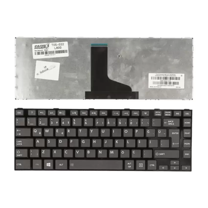 Toshiba Satellite C800, C805, C840, C845, L800, L805, L830, L840 Serisi Notebook Klavye (Siyah TR)