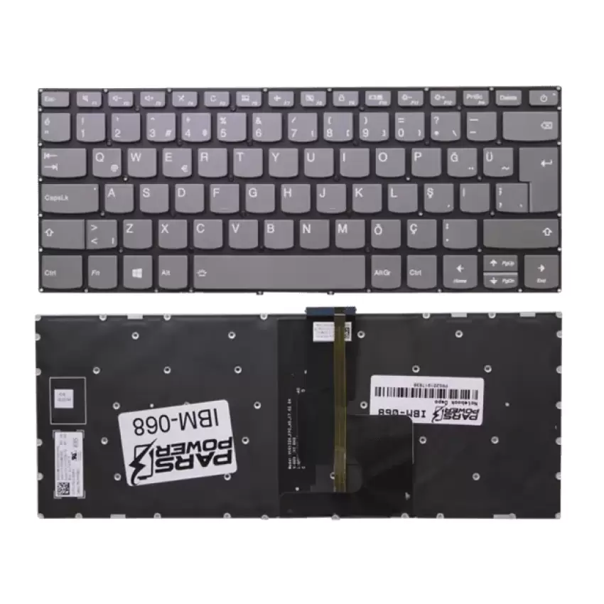 Lenovo 5CB0N78370, 5CB0N78295, 5CB0N78453 Notebook Klavye Işıklı (Füme TR)
