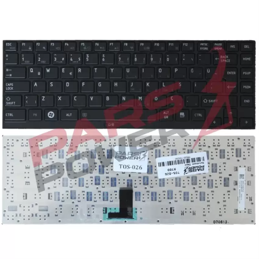 Toshiba Satellite R630, R700, R730, R830, R835,  R930, R935 Serisi Notebook Klavye (Siyah TR)