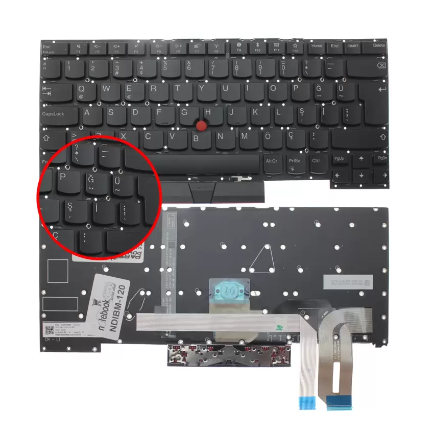 Lenovo Thinkpad 20QVCTO1WW, 20QVCTO1W2 Uyumlu Klavye Işıklı (Siyah TR)