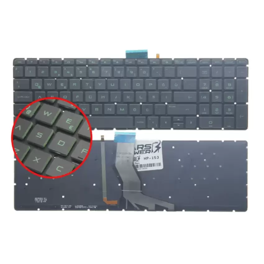 HP 813678-141, 818093-141, 820002-141 Notebook Klavyesi Işıklı (Siyah TR)