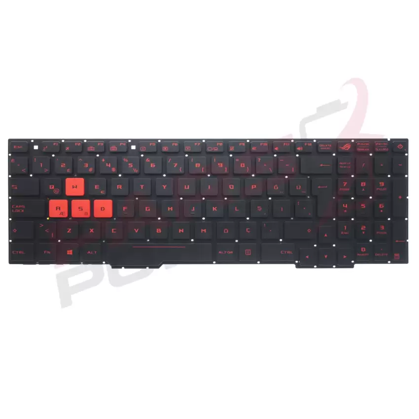 Asus ROG FX553VD-DM767T, FX753VD-GC007 Notebook Klavye Işıklı (Siyah TR)