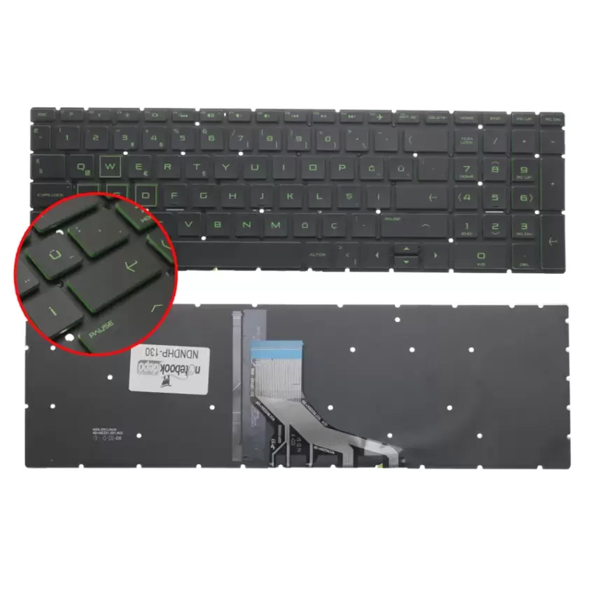 HP Pavilion Gaming 15-dk0005nt 6ZL09EA Notebook Klavye Işıklı (Siyah TR)