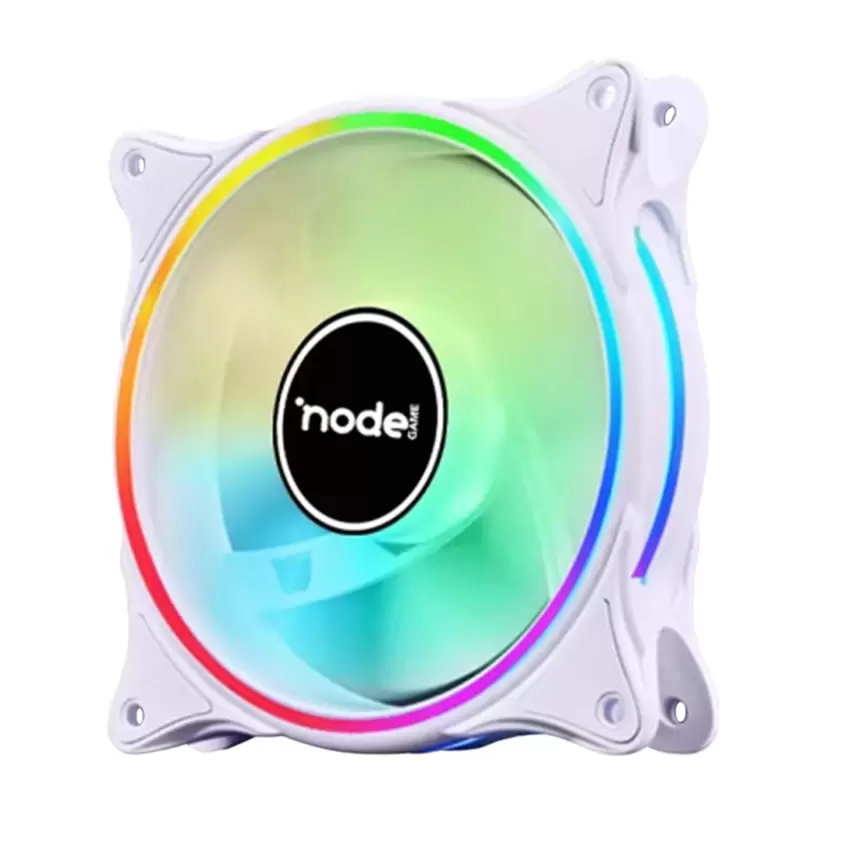 Node Game 3 Pin 120mm Rainbow RBW Led Fan - Performans Seri Sessiz Kasa Fanı (Beyaz)