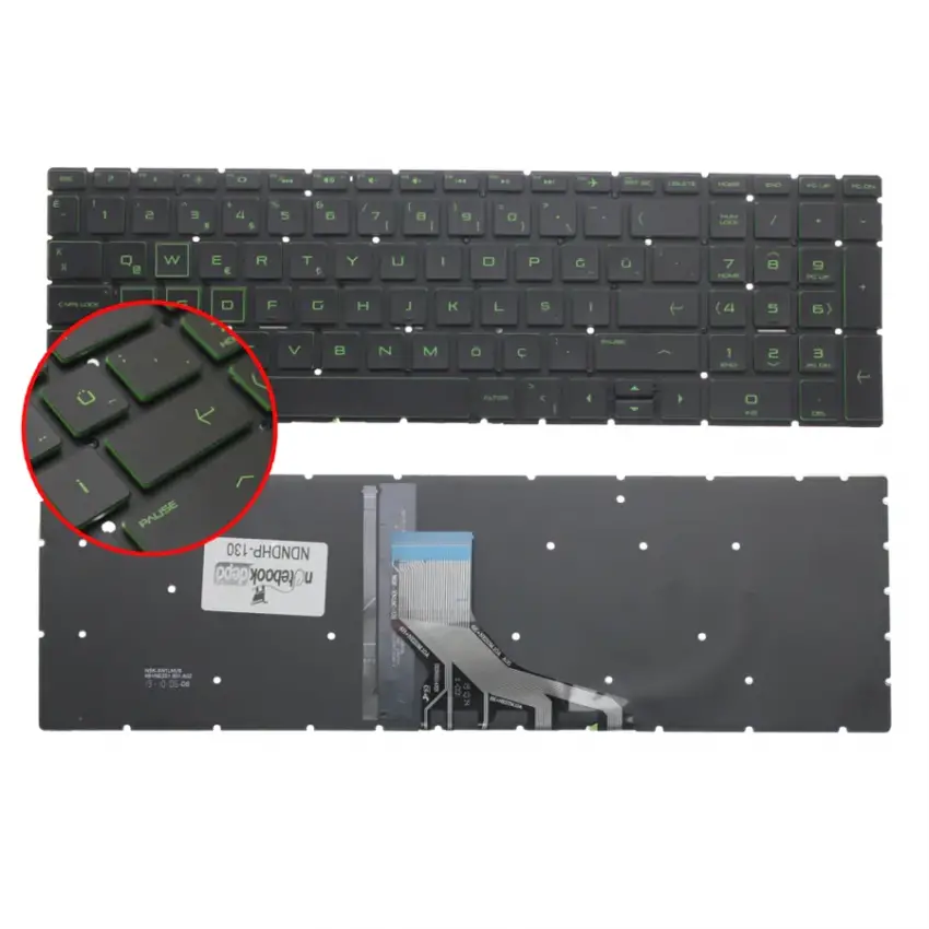 Hp 15-DA2008NT 9CU64EA, 15-DA2009NT 9CL69EA Notebook Klavye Işıklı (Siyah TR)