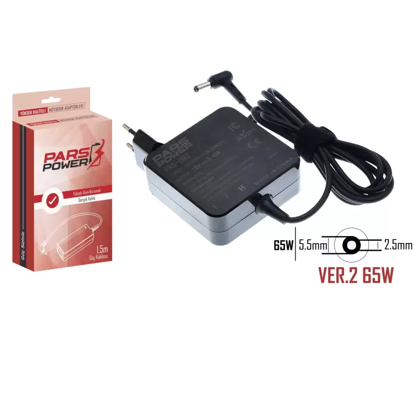 Pars Power PRS-083 65W 19V 3.42A (5.5*2.5mm FİŞLİ) ADAPTÖR