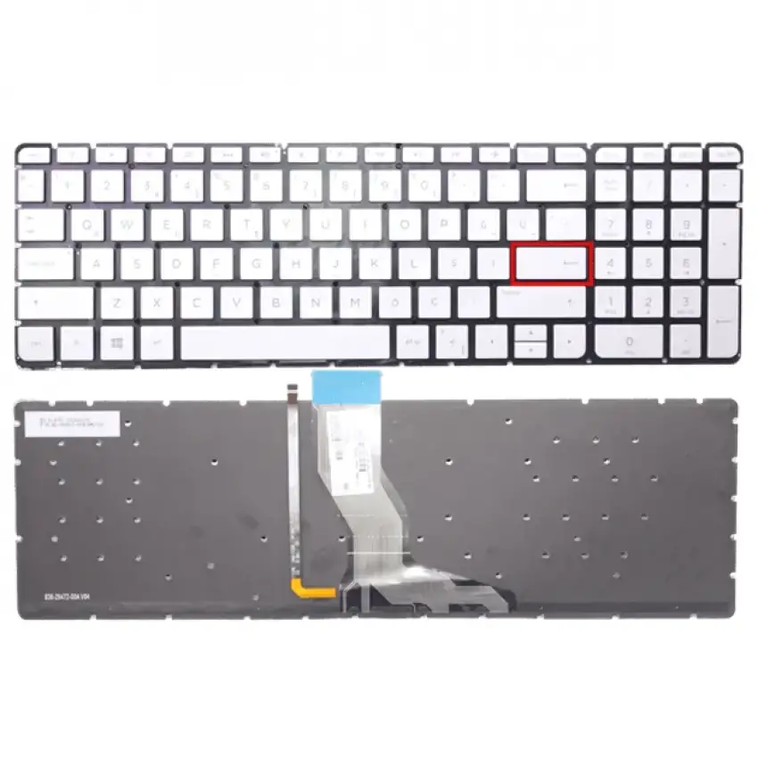 Hp Pavilion 15-au000nt, 15-ak103nt Notebook Klavye Işıklı (Gümüş TR)