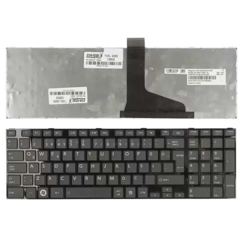 Toshiba 0KN0-C33TU13, 0KN0-ZW1IT23 Notebook Klavye (Siyah TR)