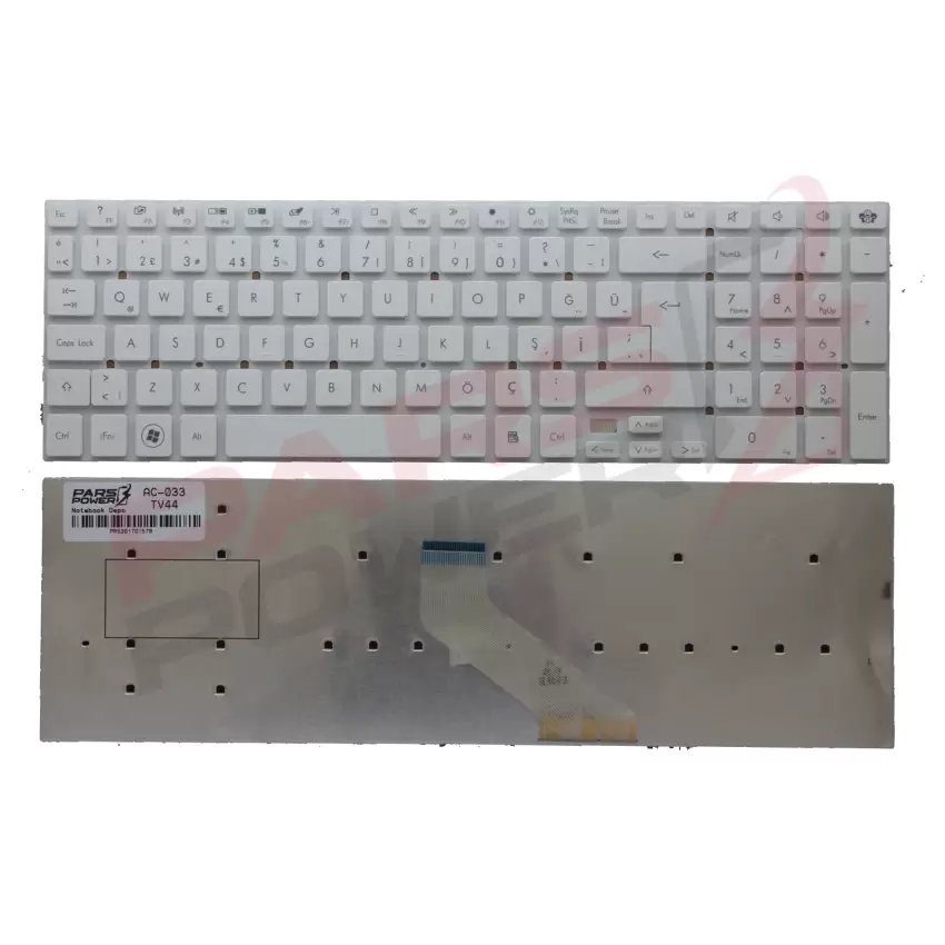 Packard Bell TV44-HC-610TK, TV44-HC-611TK Notebook Klavye (Beyaz TR)