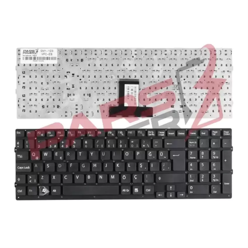 Sony Vaio VPCEB4X8E, VPCEB4Z0E, VPCEB4Z1E Notebook Klavye (Siyah TR)