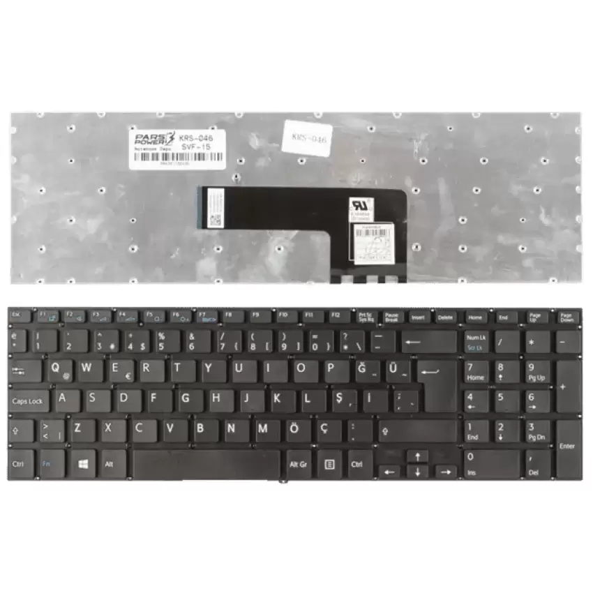 Sony Vaio Fit SVF1521K6E, SVF1521L1E Notebook Klavye (Siyah TR)