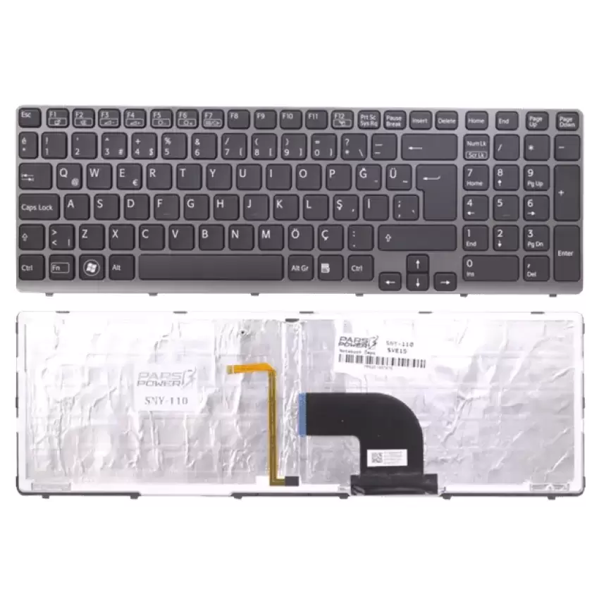 Sony Vaio SVE1711T1E, SVE1711T1R, SVE1711V1E Notebook Klavye Işıklı (Siyah TR)