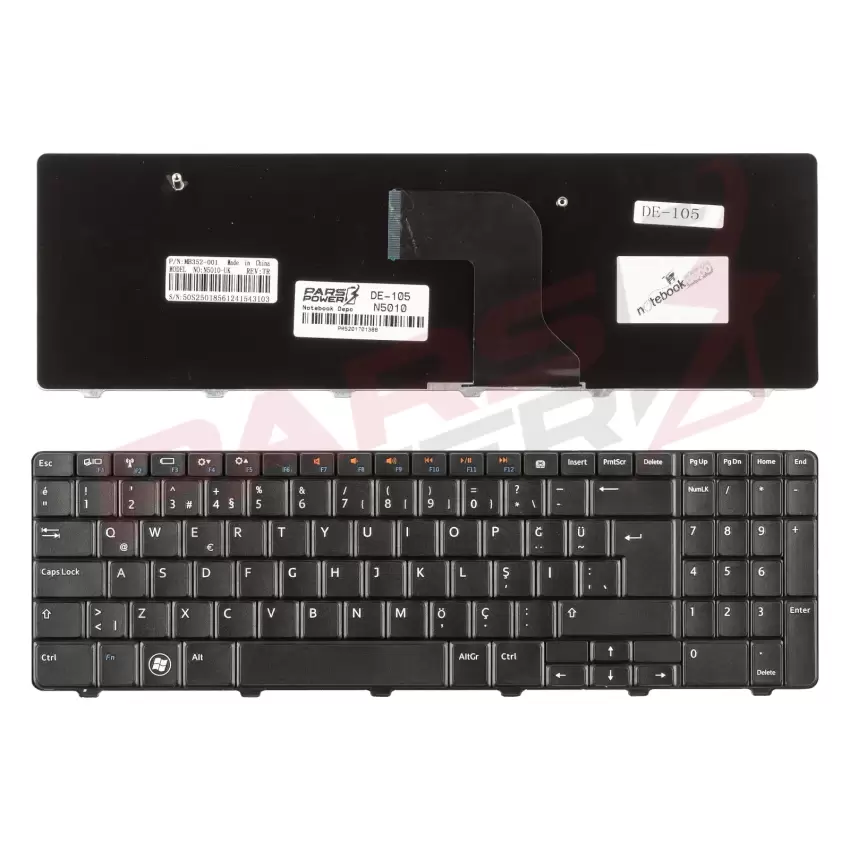 Dell Inspiron 5010 B37H33V, 5010 B37H43V Notebook Klavye (Siyah TR)