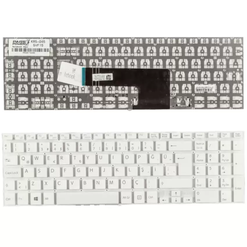 Sony Vaio Fit SVF1521W4E, SVF1521WST Notebook Klavye (Beyaz TR)