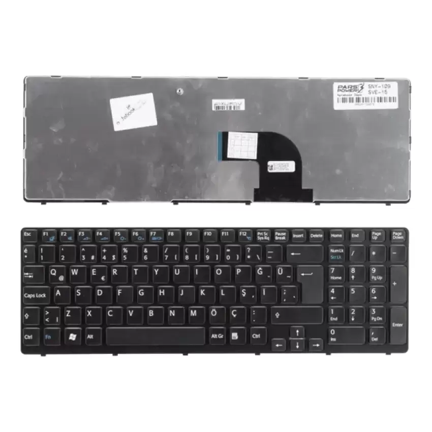 Sony Vaio SVE1513V1E, SVE1513W1E, SVE1513W1R Notebook Klavye (Siyah TR)