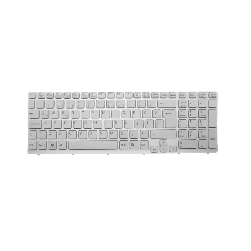 Sony Vaio SVE1713B4E, SVE1713C1E, SVE1713C4E Notebook Klavye Işıklı (Beyaz TR)