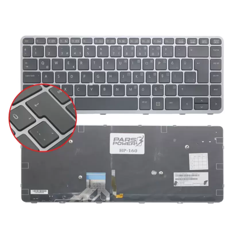 HP EliteBook Folio 90.4LU07.L0T Klavye Işıklı (Siyah TR)