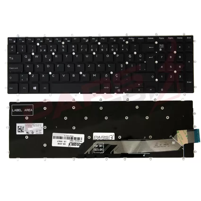 Dell inspiron 15 5570 W02W41C Notebook Klavye (Siyah TR)