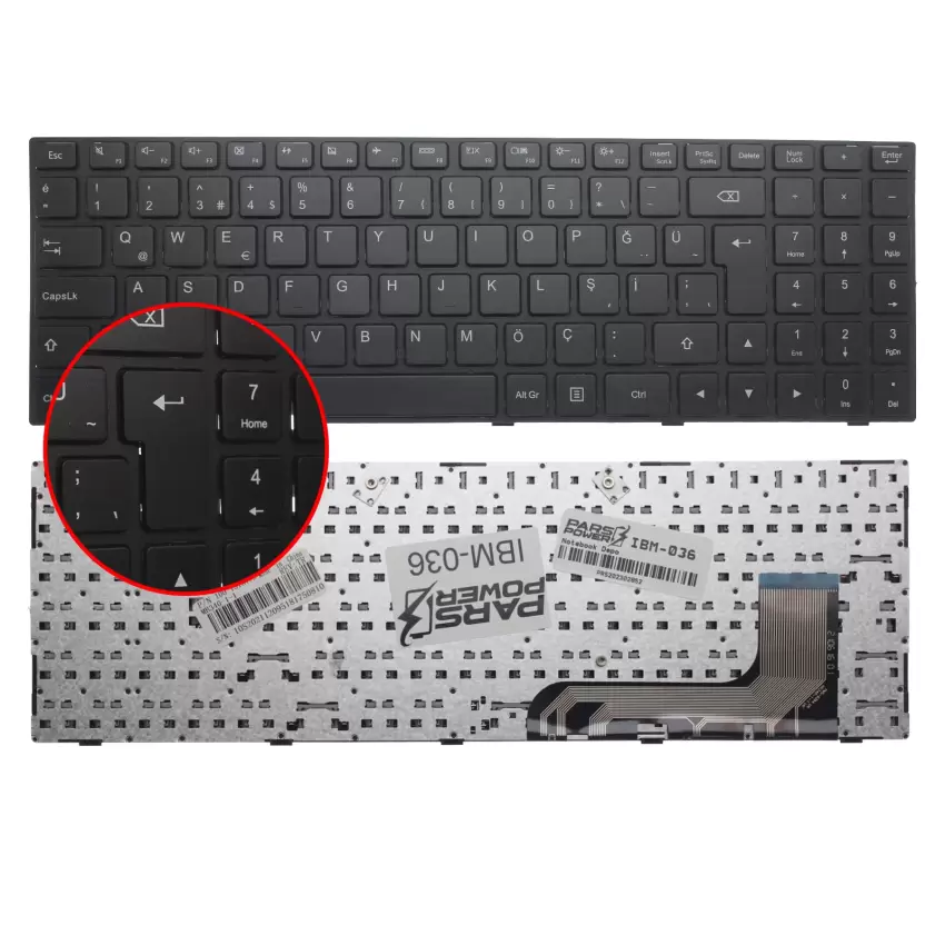 Lenovo NSK-BR0SH, NSK-BR0SN, NSK-BROSH Notebook Klavye (Siyah TR)