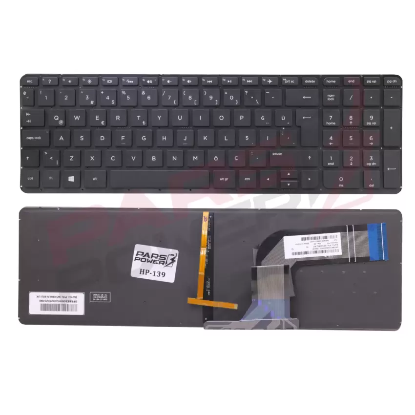 HP Pavilion 15-p208nt, 15-p209nt, 15-p210nt Notebook Klavye (Işıklı TR)