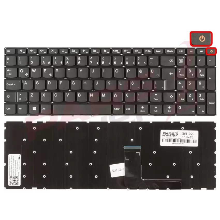 Lenovo NSK-BV0SN 0T, NSK-BV2SN 0T Notebook Klavye (Siyah TR)