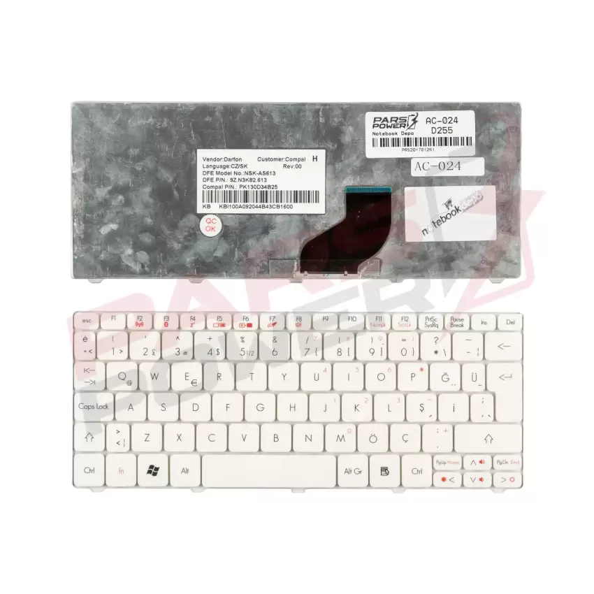 Packard Bell DOT _SE/W-003TK, DOT S, DOT SE Notebook Klavye (Beyaz TR)