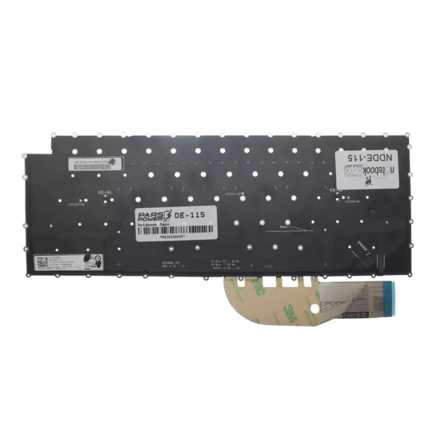Dell XPS 9520, 9700 Uyumlu Klavye Işıklı (Siyah TR)