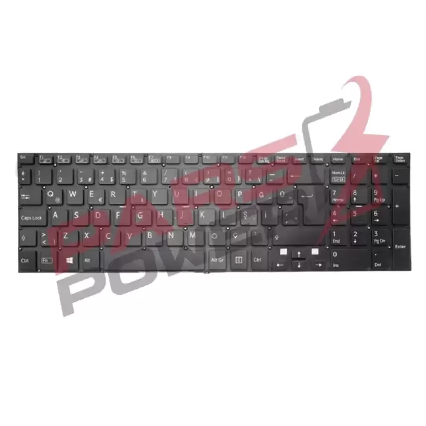 Sony Vaio Fit SVF1521W4E, SVF1521WST Notebook Klavye Işıklı (Siyah TR)