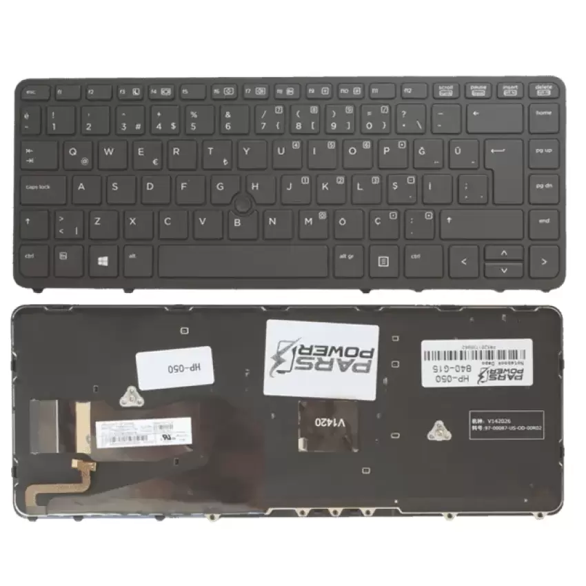 HP EliteBook 745 G1, 745 G2, 755 G1 Notebook Klavye (Siyah TR)