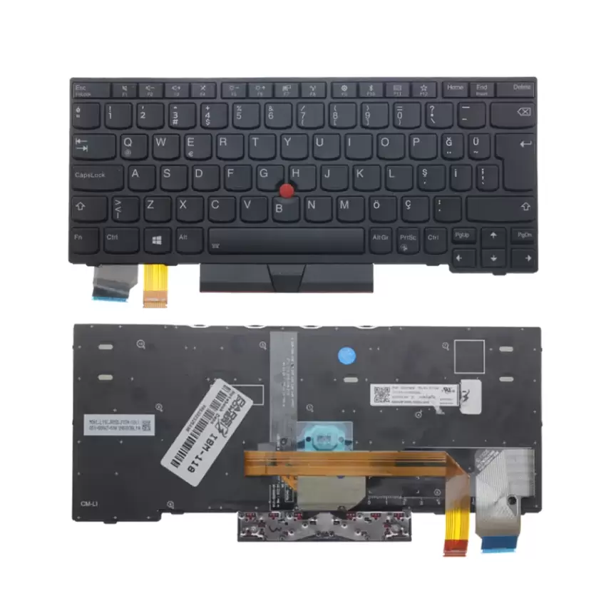 Lenovo ThinkPad X280 Type: 20KF, 20KE Klavye Işıklı (Siyah TR)