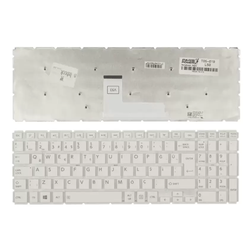 Toshiba Satellite L50-B-1DK, L50-B-1DL Notebook Klavye Işıklı (Beyaz TR)