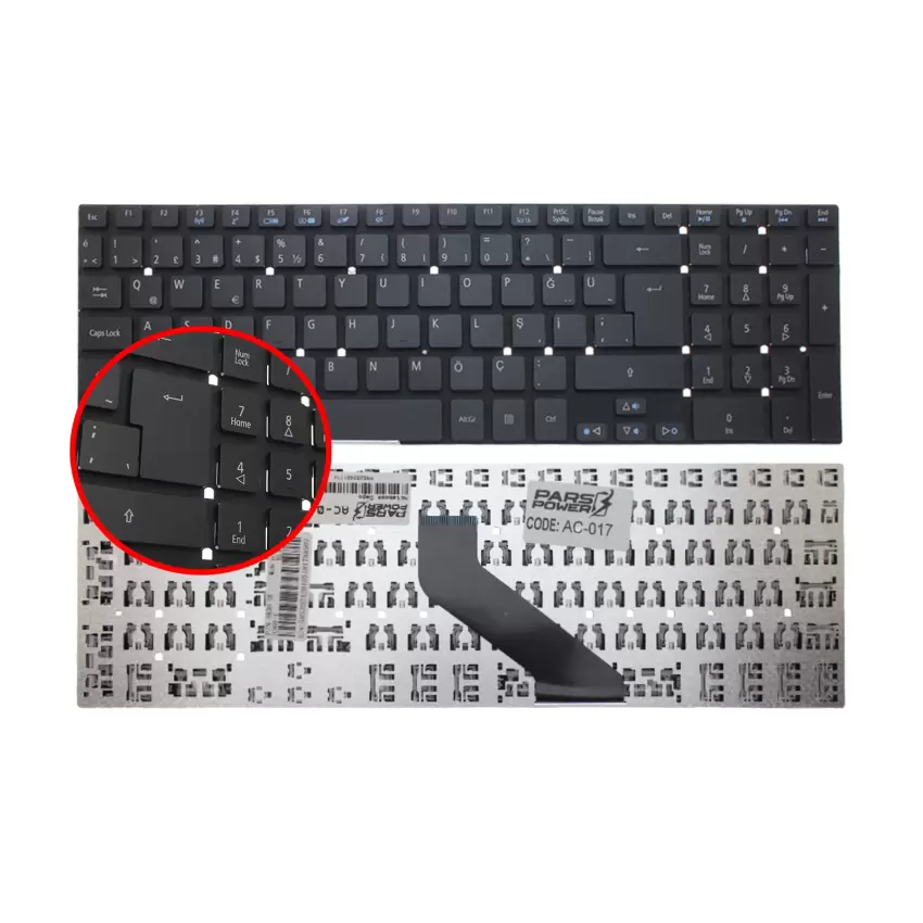 Acer Aspire E5-571-50JY, E5-571G-304Q Notebook Klavye (Siyah TR)