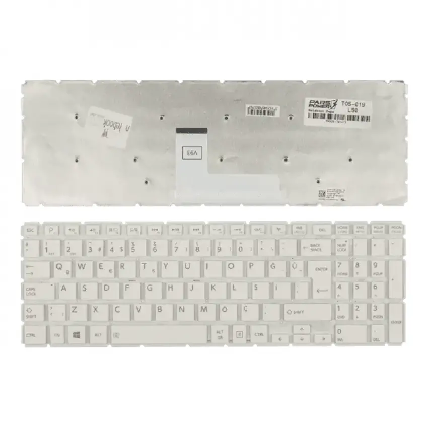 Toshiba Satellite L50-B-1RT, L50-B-1TL Notebook Klavye Işıklı (Beyaz TR)