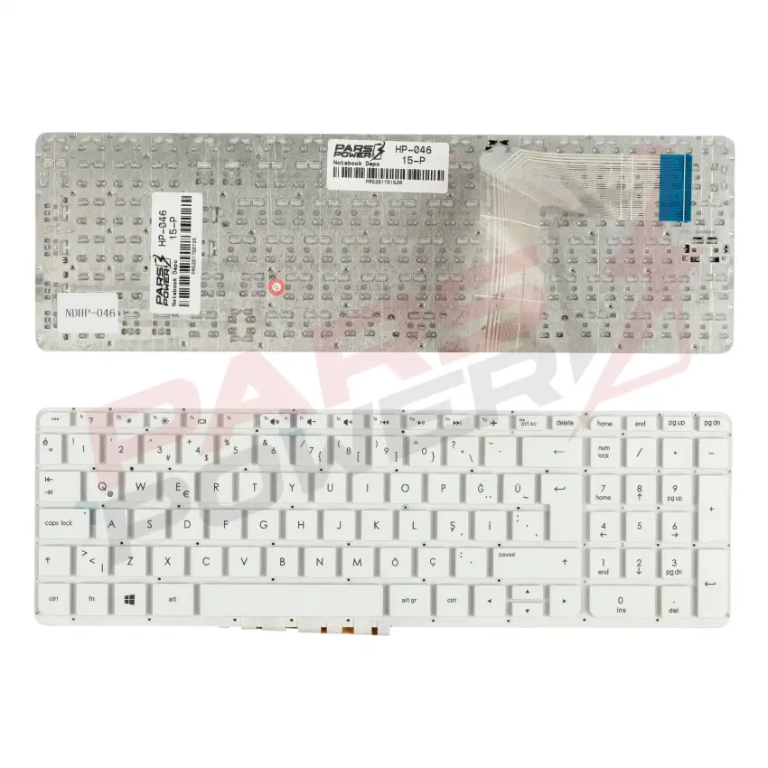 HP Pavilion 15-p109nt, 15-p150nt, 15-p151nt Notebook Klavye (Beyaz TR)
