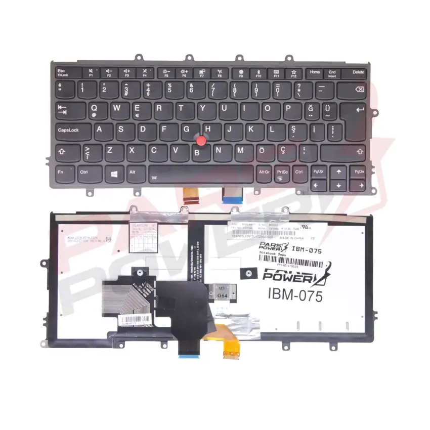 Lenovo ThinkPad X240, X250, X260 Notebook Klavye Işıklı (Siyah TR)