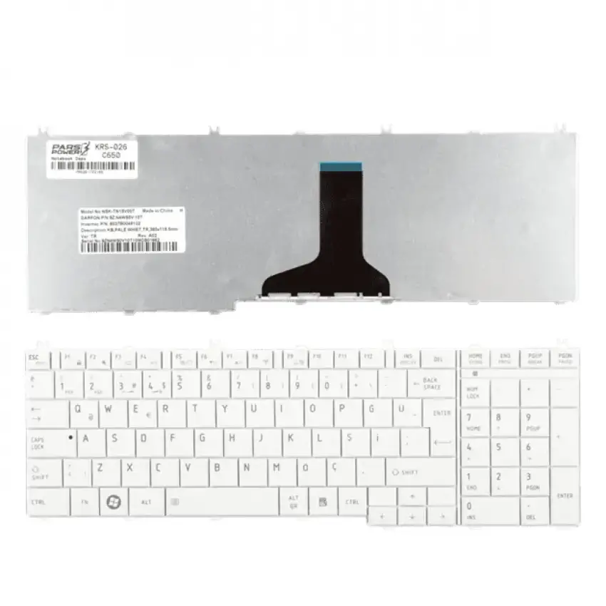 Toshiba Satellite L650D-11E, L650D-11F Notebook Klavye (Beyaz TR)