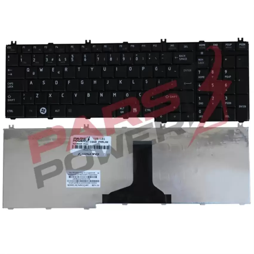 Toshiba Satellite C660D-1GH, C660D-1GM Notebook Klavye Parlak (Siyah TR)