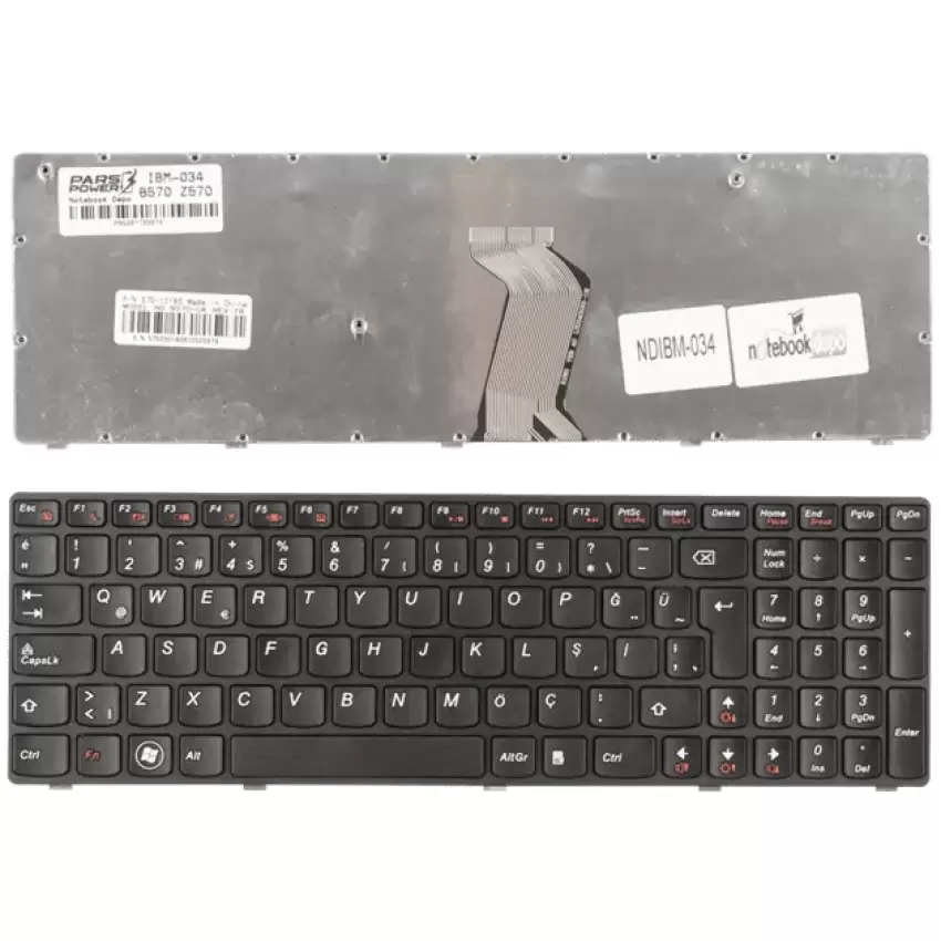 Lenovo ideaPad B580 Type 20144, 4377, 4720 Notebook Klavye (Siyah TR)