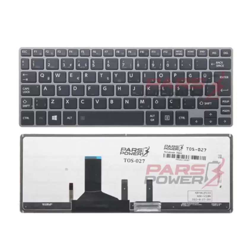 Toshiba Portege Z30-A-18U, Z30-A-1DQ Işıklı Notebook Klavye (Siyah TR)